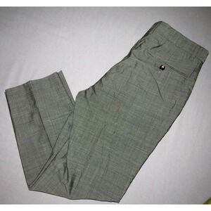 Brooks Brothers 1818 MILANO 100% Wool Gray Plaid Dress Pants Men's 30 X 28